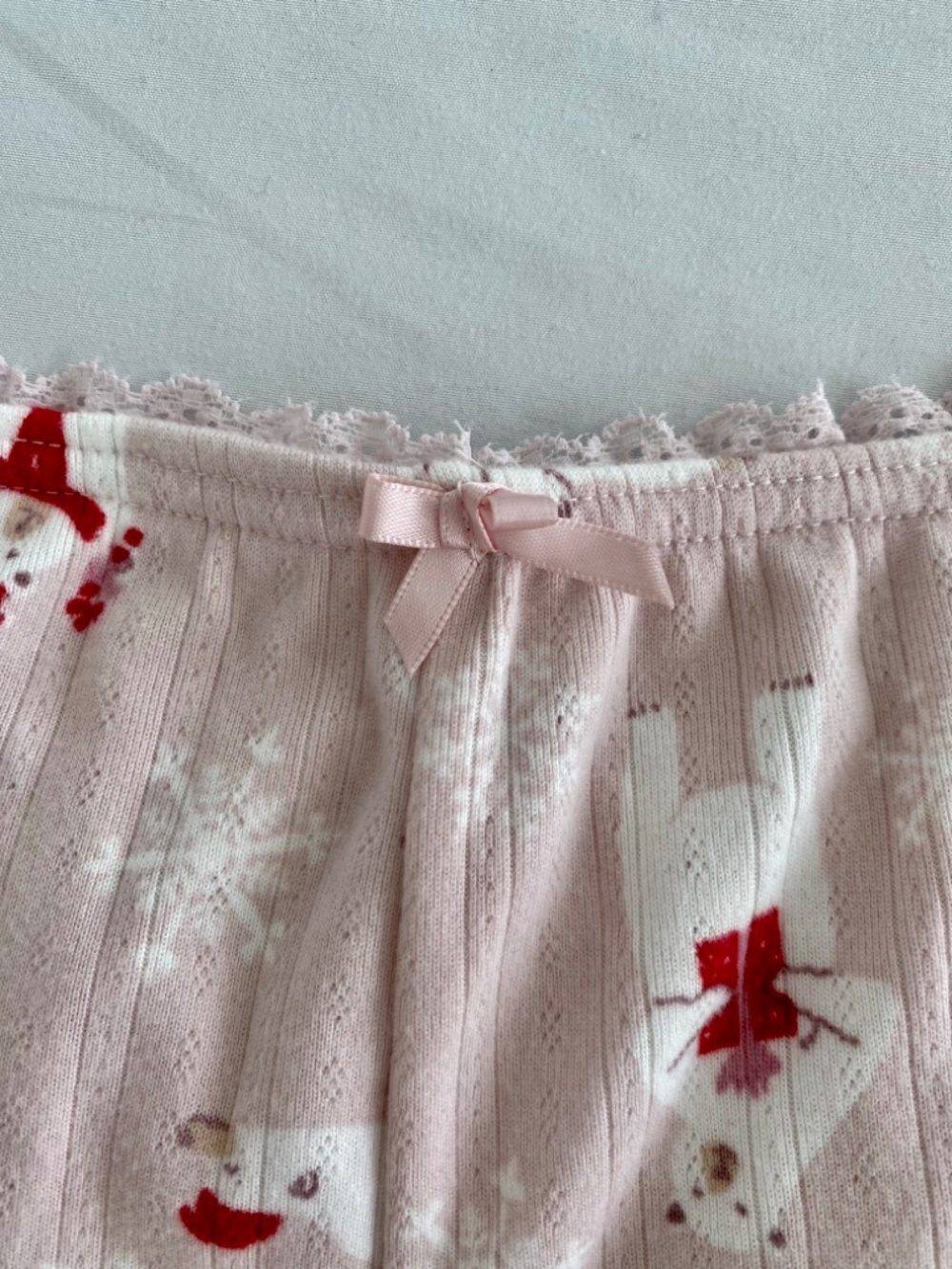 Pink Rose Sleepwear Polar Bear Holiday Lace Trim Sleep Shorts NWT - Picture 4 of 9